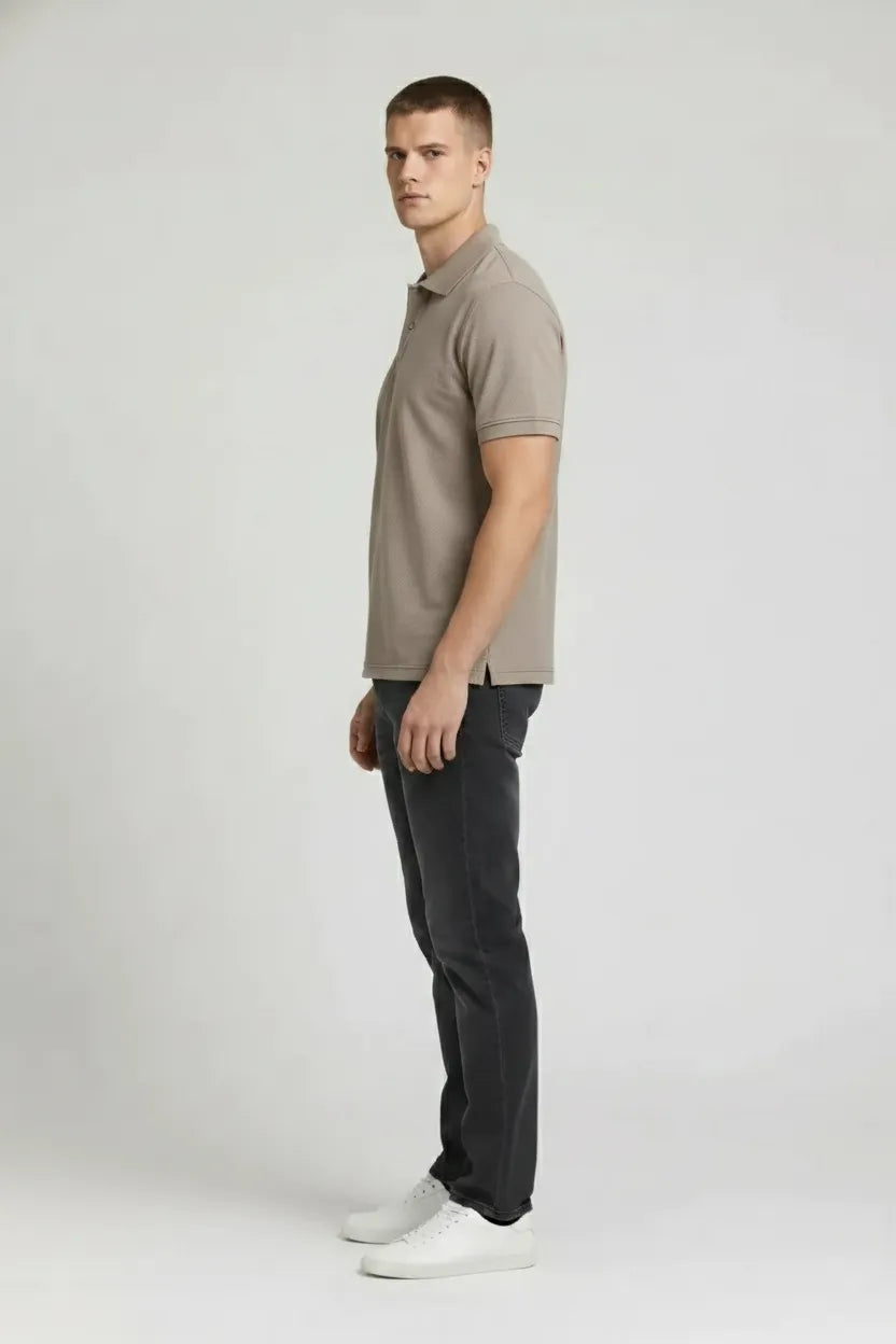 Men Stone Polo Collar T-shirt