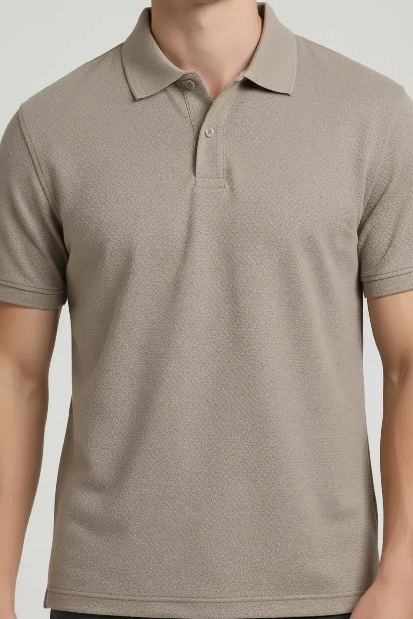 Men Stone Polo Collar T-shirt