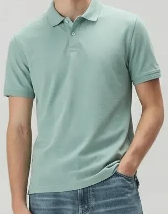 Men Surf Spray Polo Collar Solid T-shirt