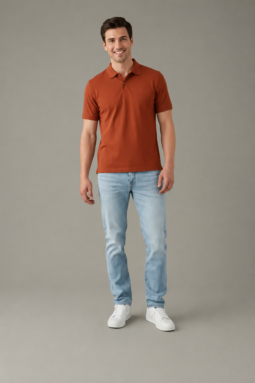 Men Solid Polo Neck T-Shirt