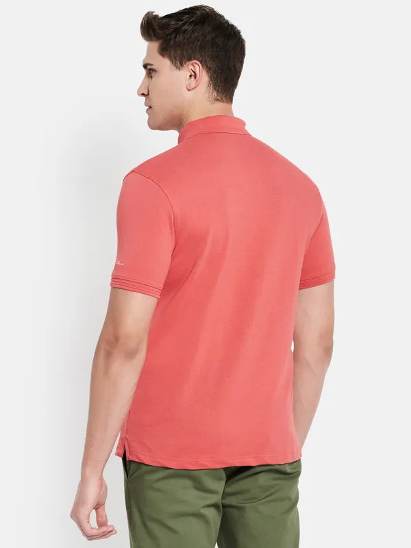 Octave Men Coral Polo Collar T-Shirt