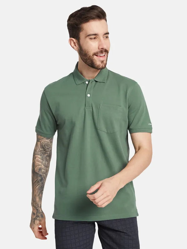 Octave Polo Collar Short Sleeves Regular Fit Cotton T-Shirt