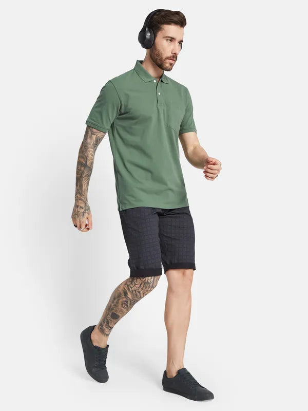 Octave Polo Collar Short Sleeves Regular Fit Cotton T-Shirt