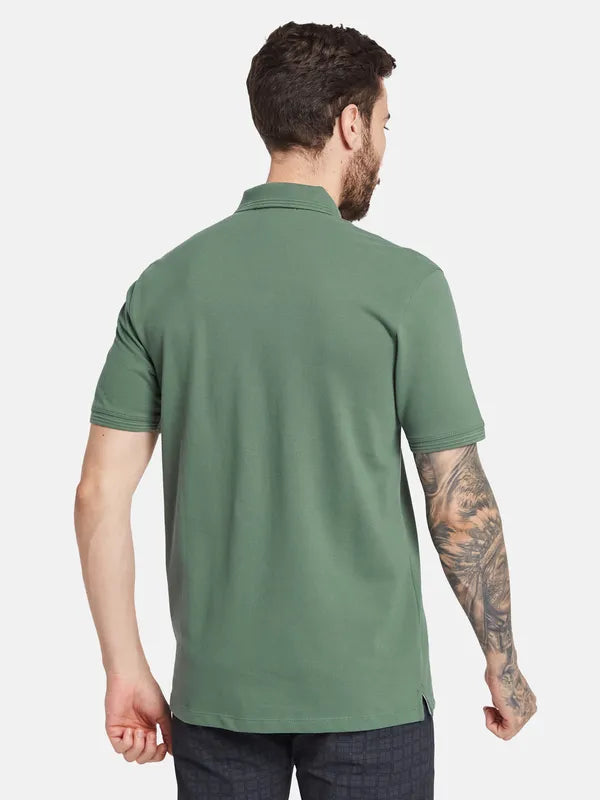 Octave Polo Collar Short Sleeves Regular Fit Cotton T-Shirt