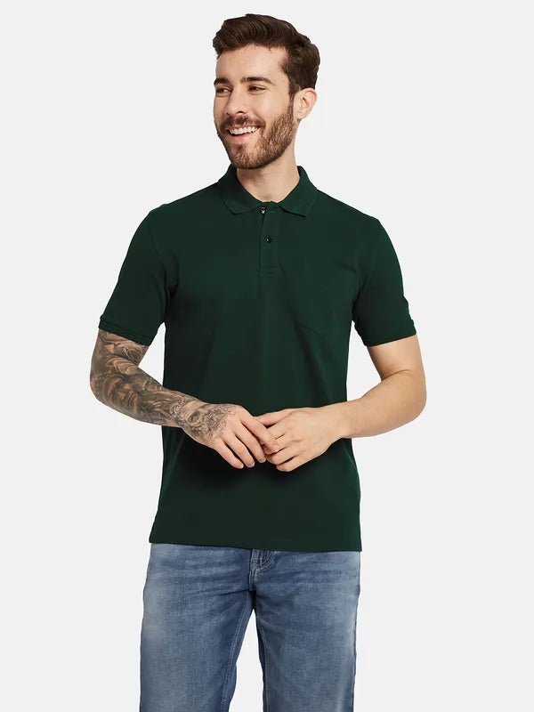 Octave Men Solid Polo Collar T-Shirt