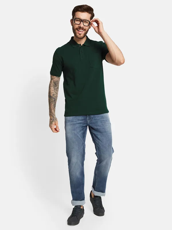 Octave Men Solid Polo Collar T-Shirt