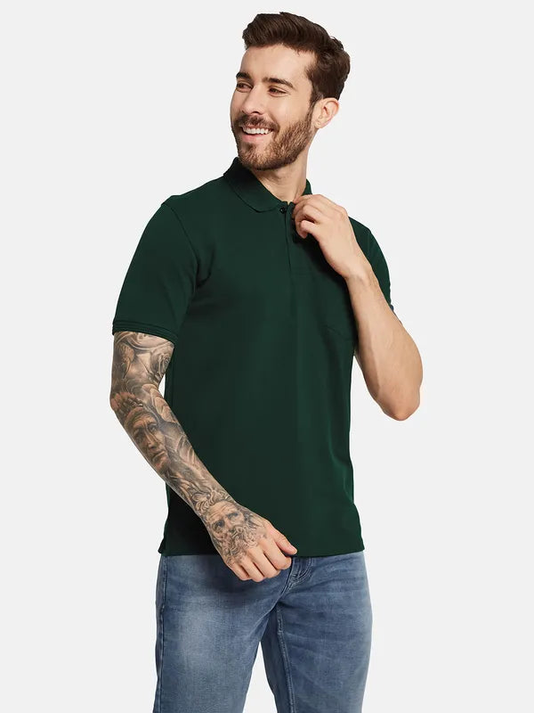 Octave Men Solid Polo Collar T-Shirt