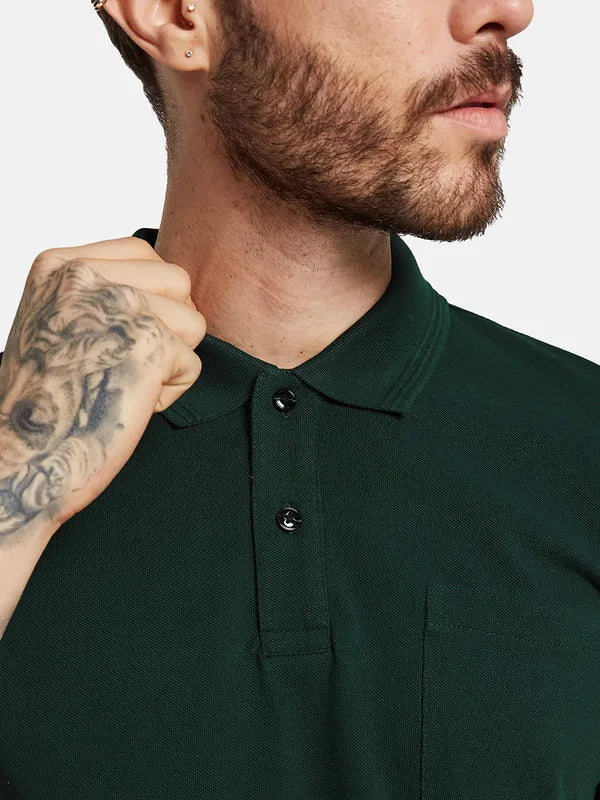 Octave Men Solid Polo Collar T-Shirt