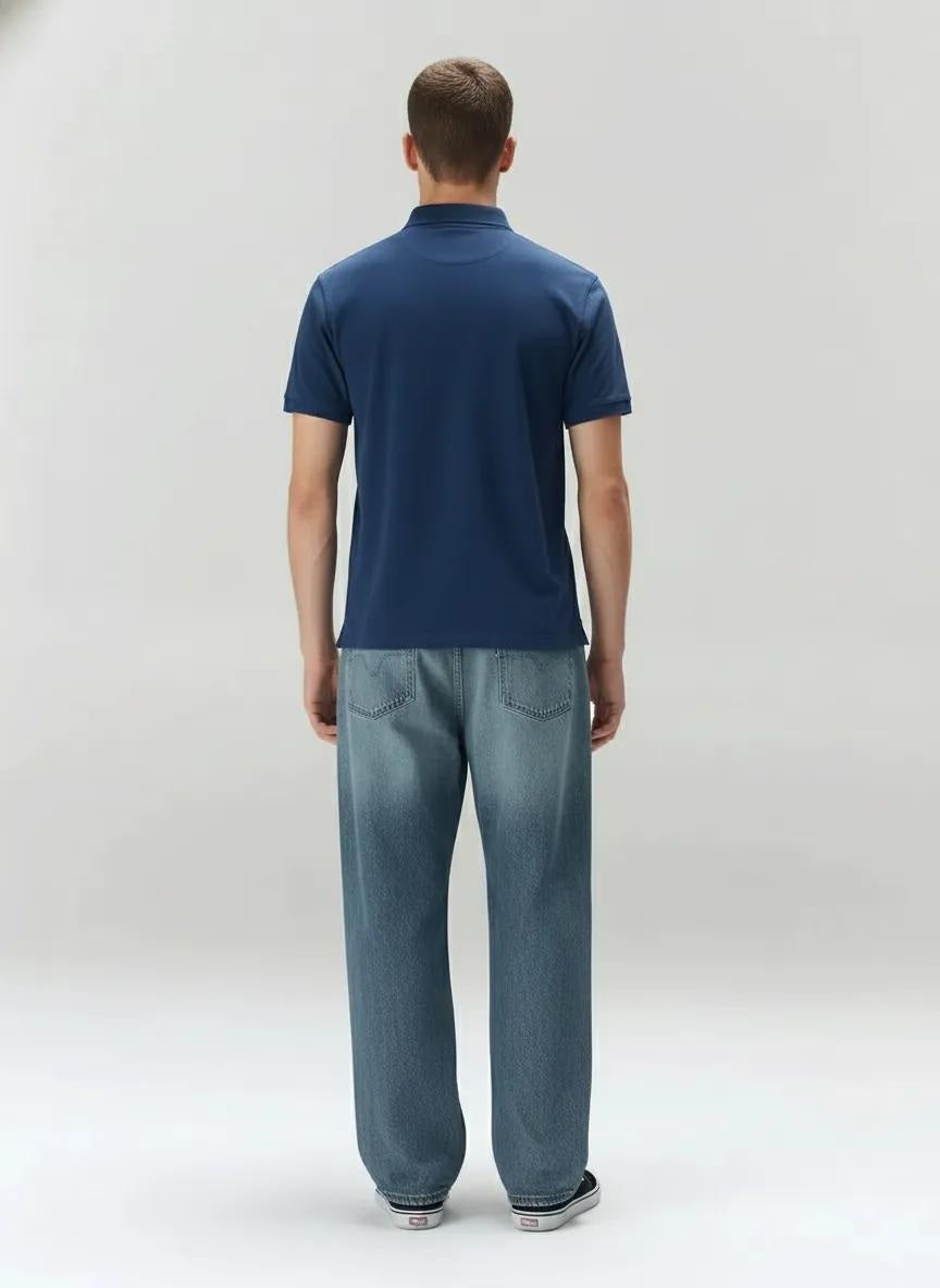 Men Air-Force Polo Collar Pockets T-shirt