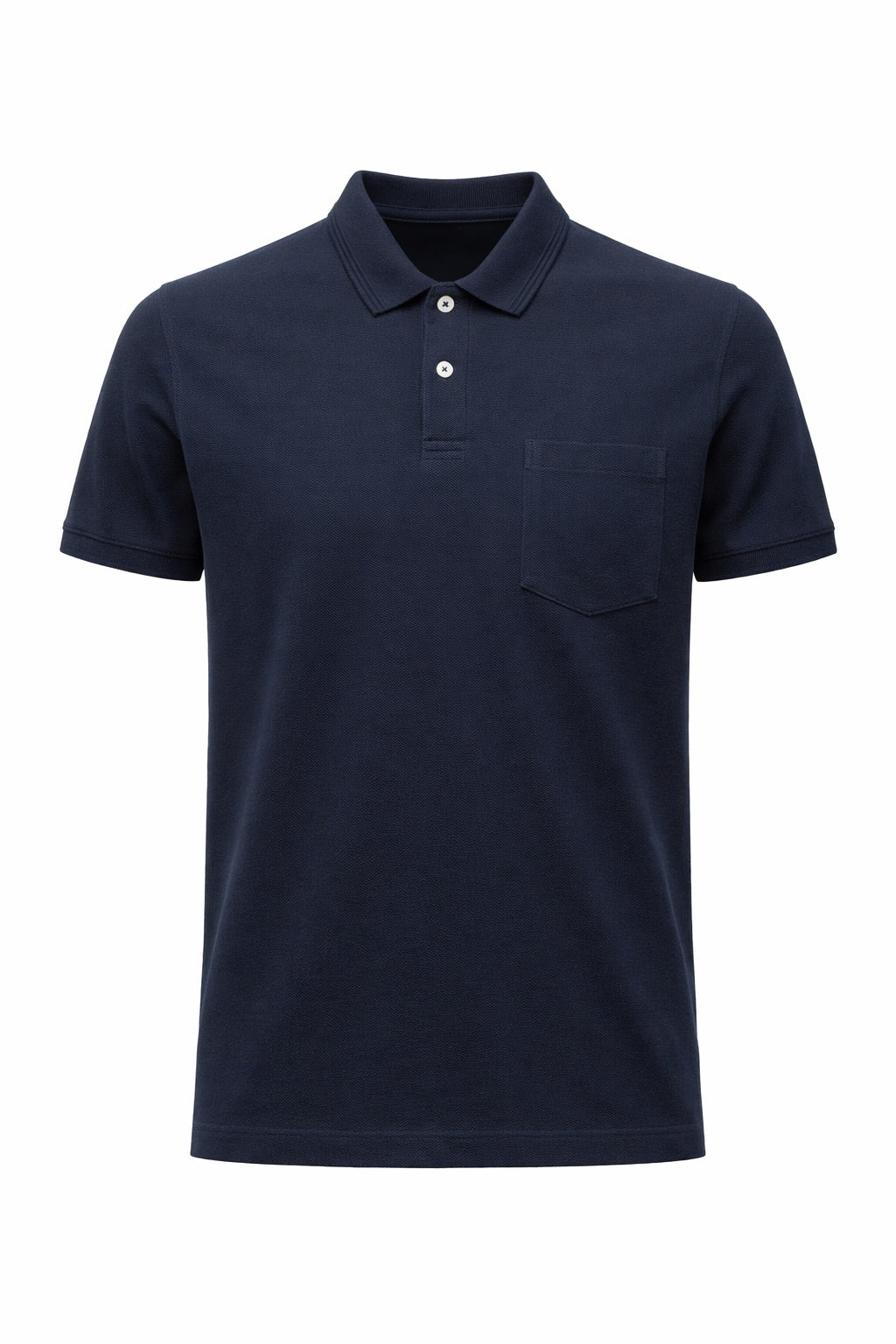 Men Dark Navy Polo Collar T-shirt