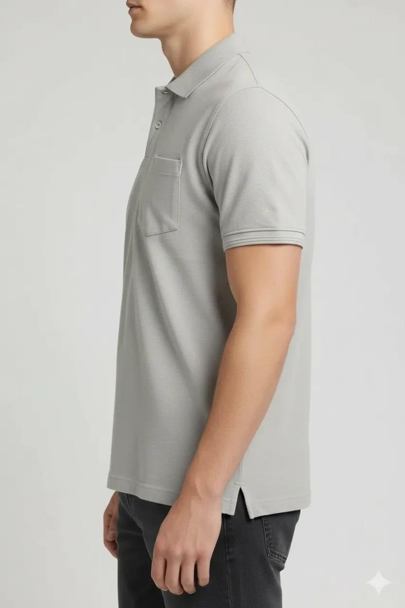 Men Dove Polo Collar Pockets T-shirt