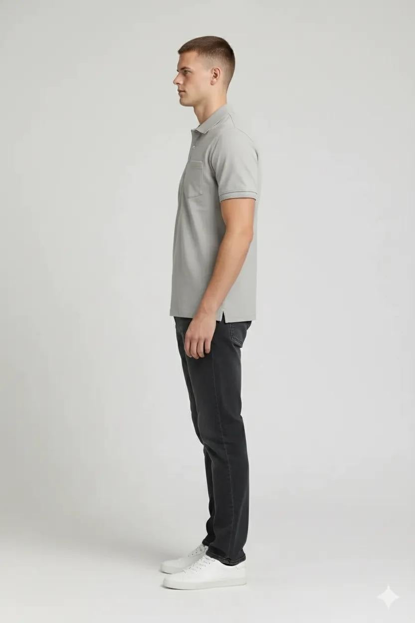Men Dove Polo Collar Pockets T-shirt
