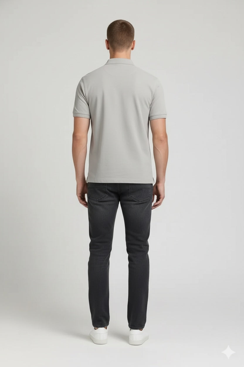 Men Dove Polo Collar Pockets T-shirt