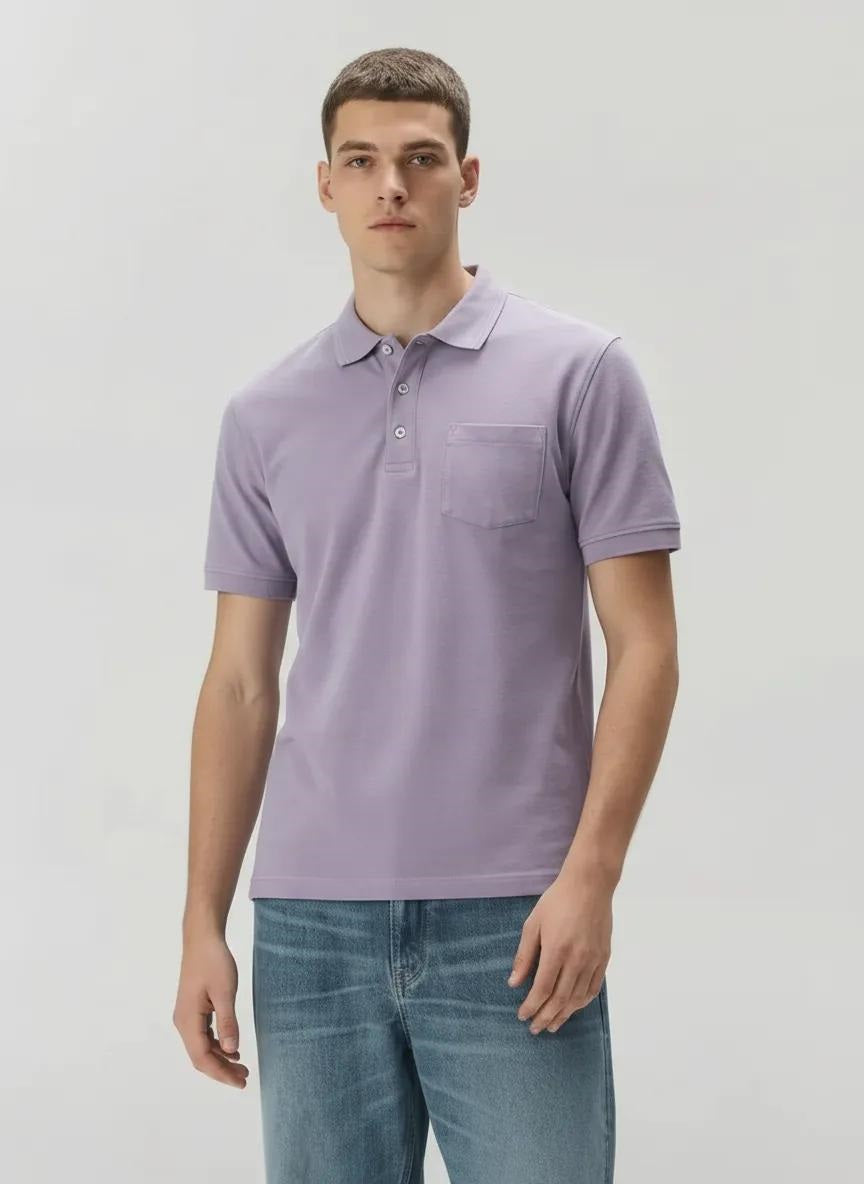 Men Iris Sold Polo Collar T-shirt