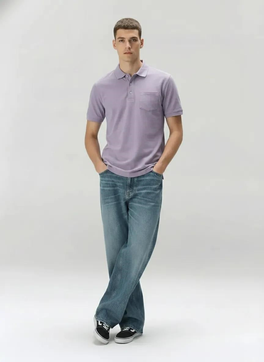 Men Iris Sold Polo Collar T-shirt