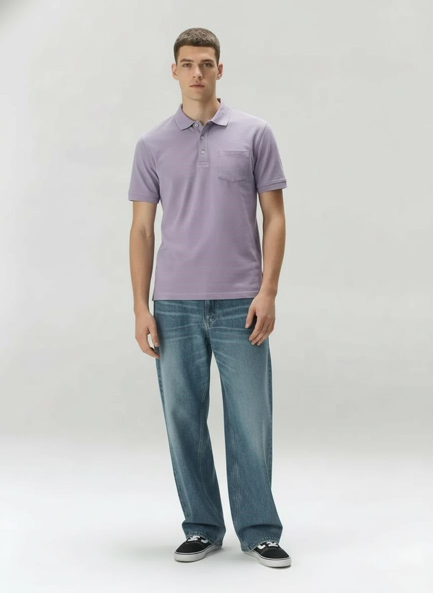 Men Iris Sold Polo Collar T-shirt