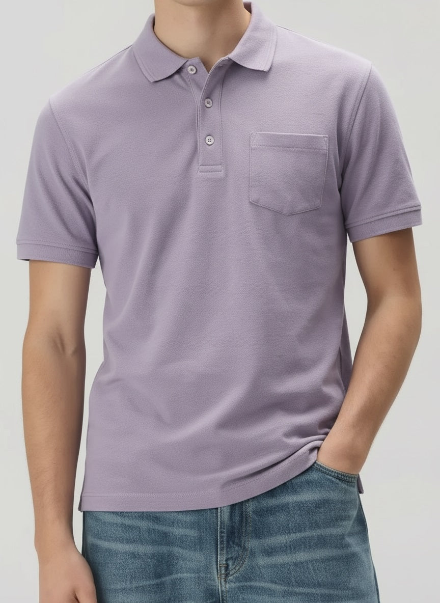 Men Iris Sold Polo Collar T-shirt