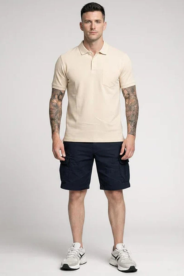 Men Mastic Polo Collar Pockets T-shirt