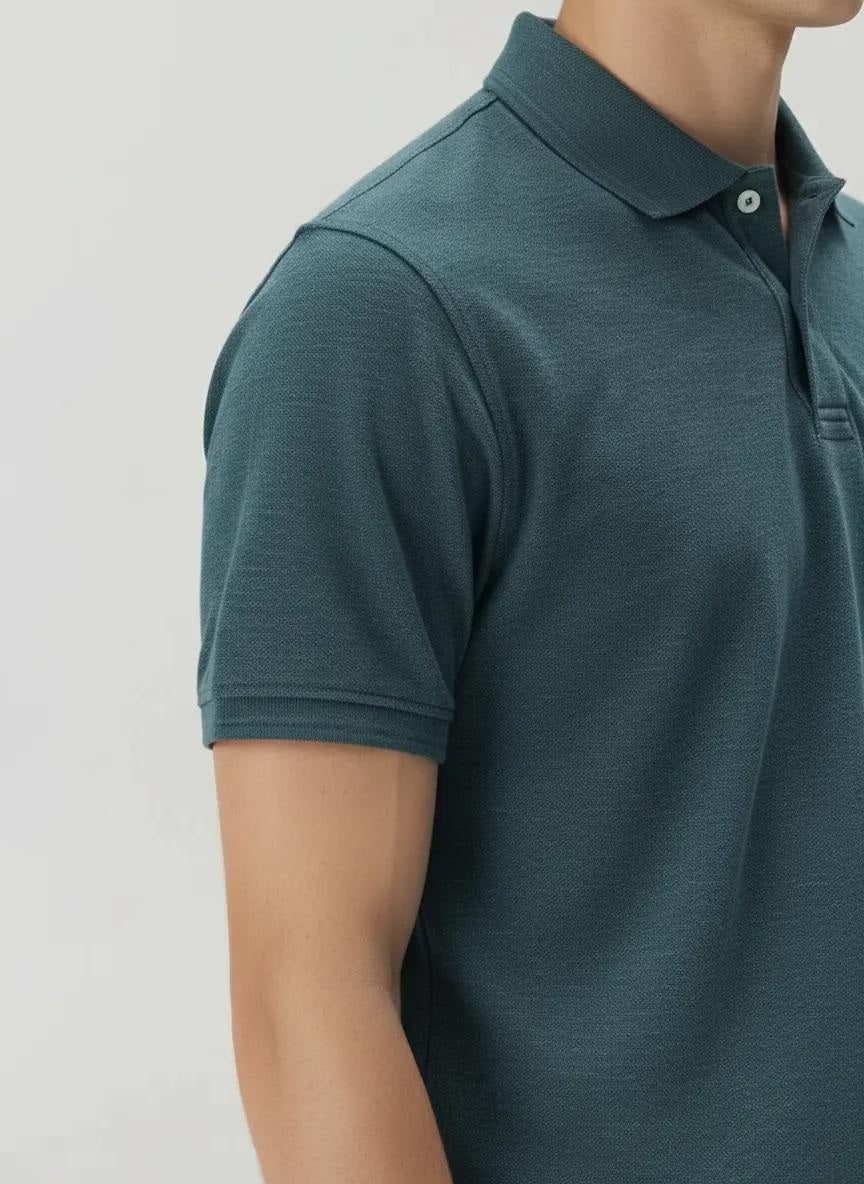 Men Pacific Solid Polo Neck T-Shirt