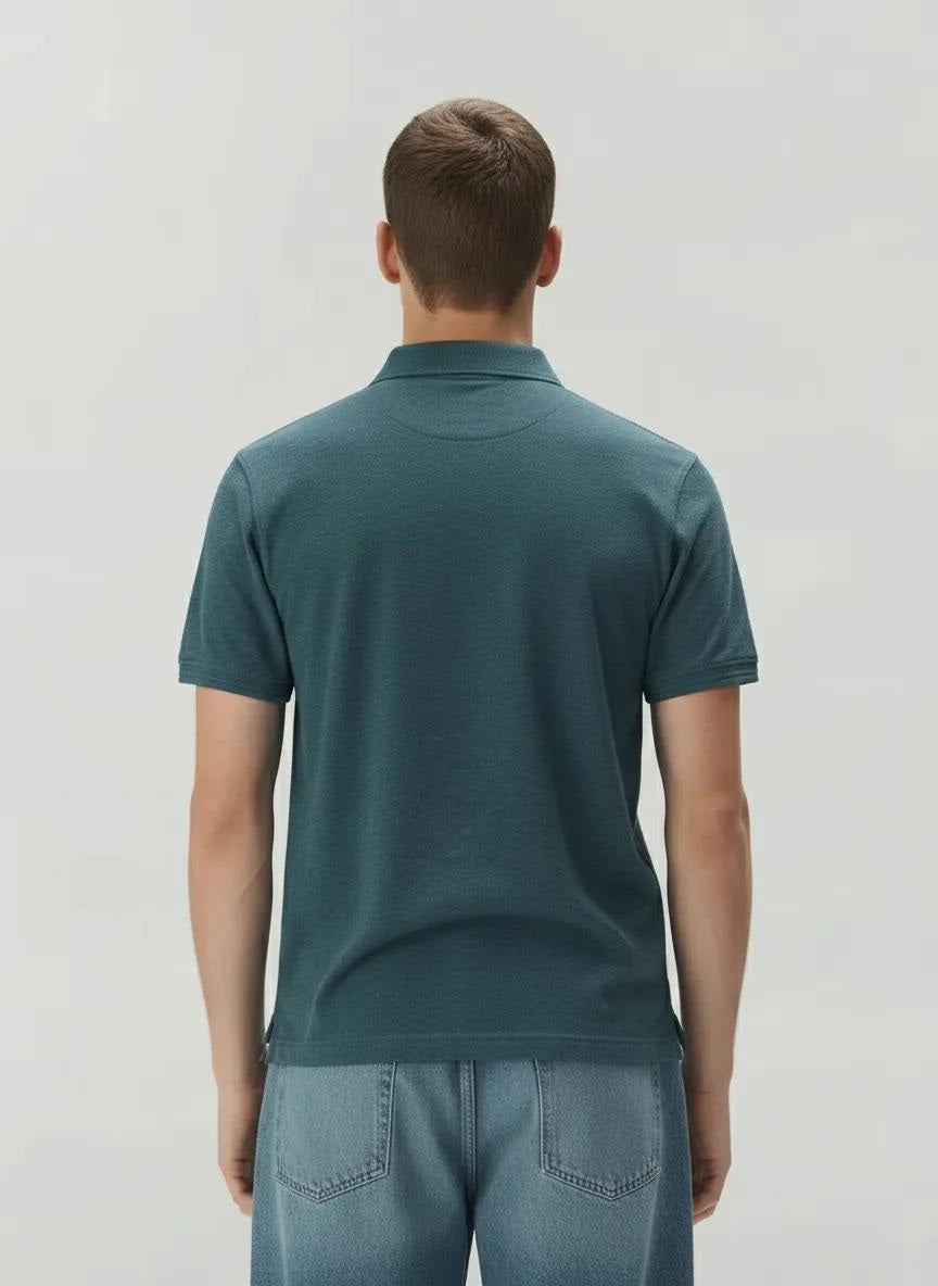Men Pacific Solid Polo Neck T-Shirt