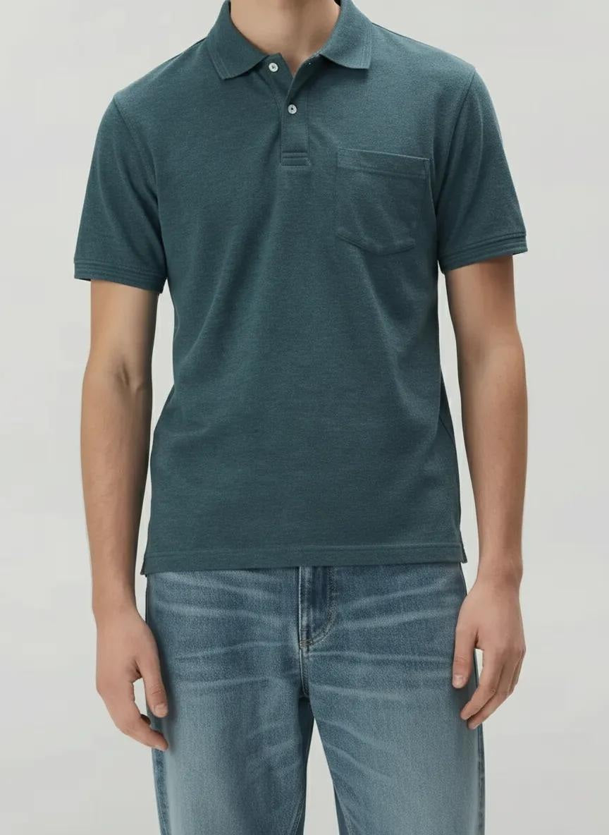 Men Pacific Solid Polo Neck T-Shirt
