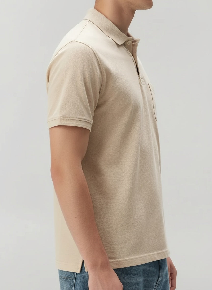 Men Pristine Polo Collar Pockets T-shirt