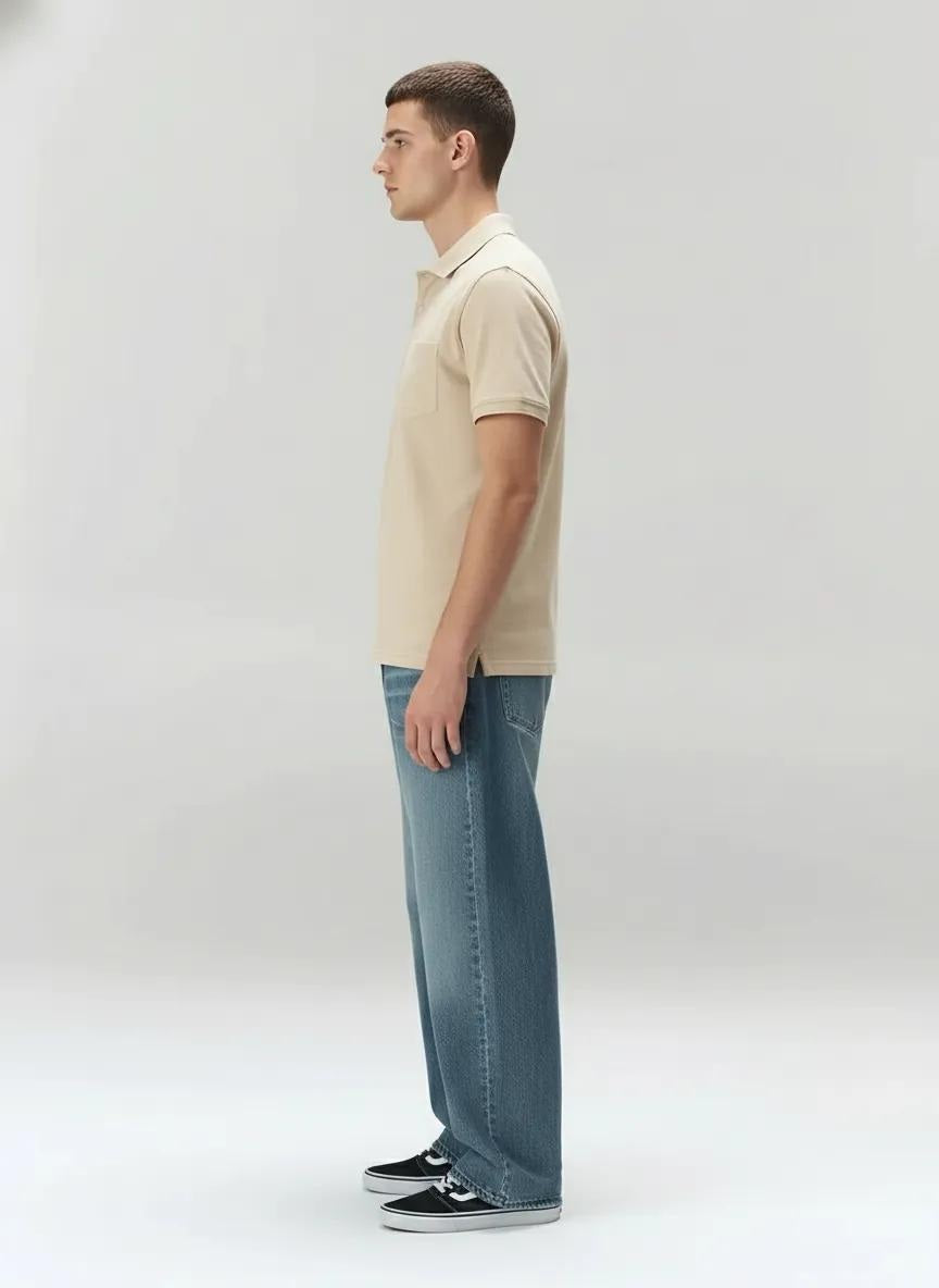 Men Pristine Polo Collar Pockets T-shirt