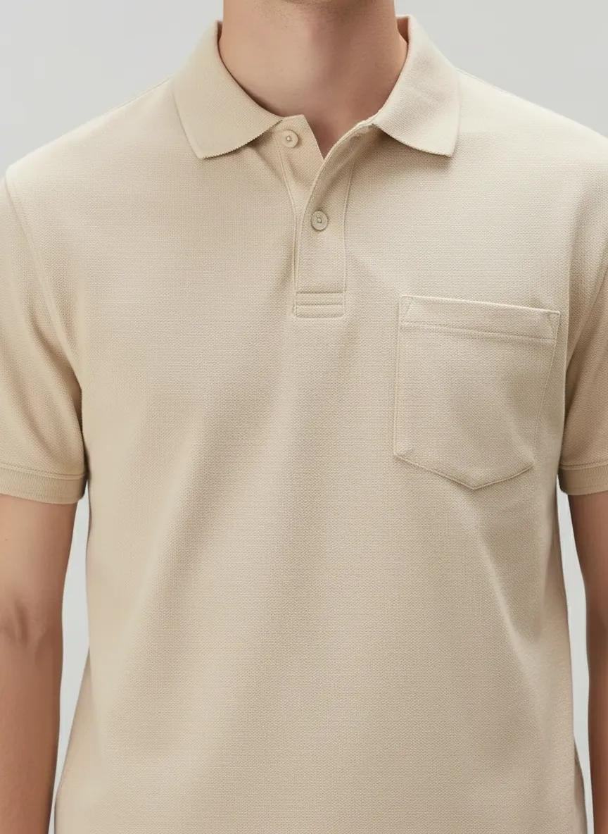 Men Pristine Polo Collar Pockets T-shirt
