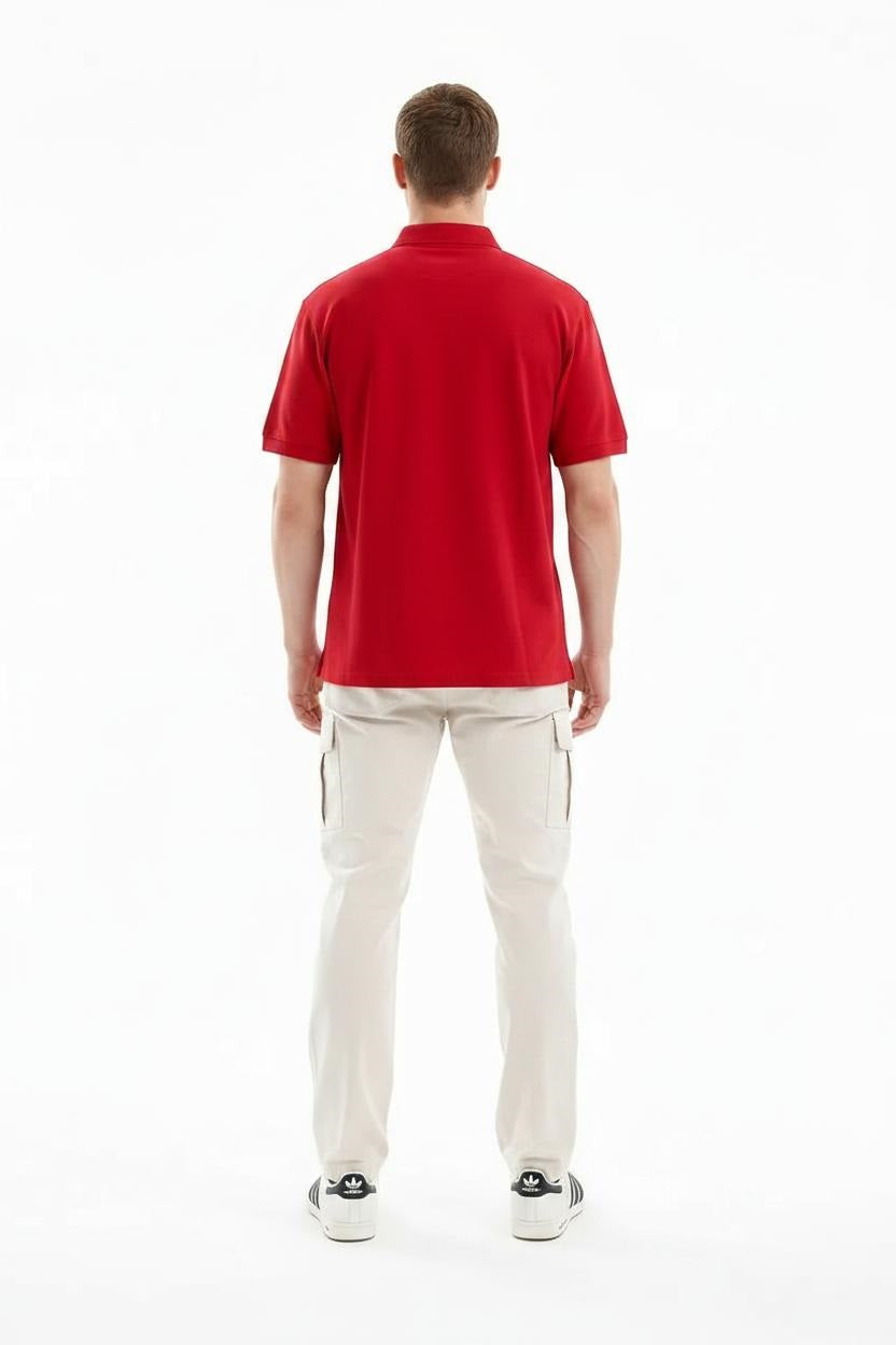 Men Salsa Polo Collar Pockets T-shirt