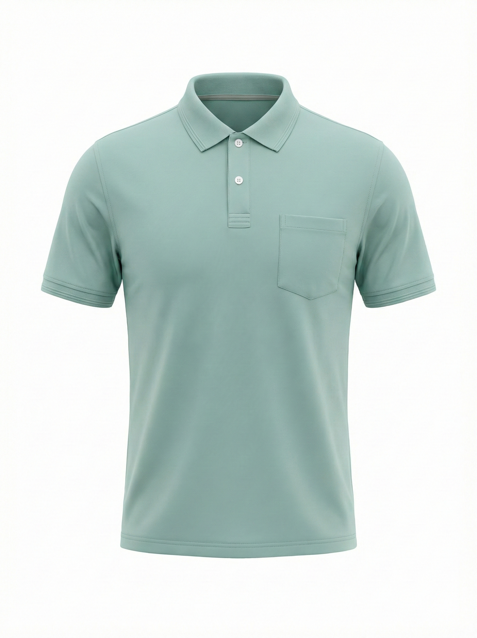 Men Surf Spray Polo Collar Pockets T-shirt