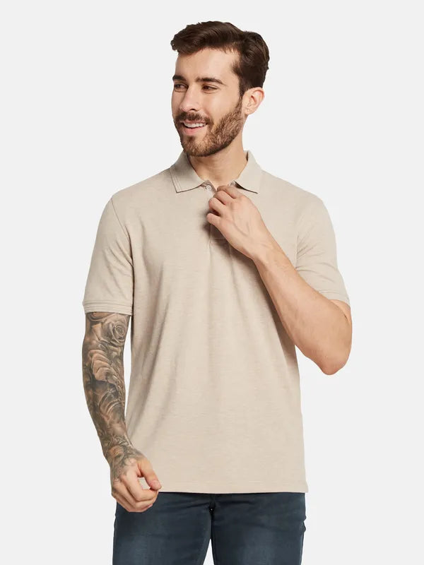 Octave Men Solid Polo Collar T-Shirt