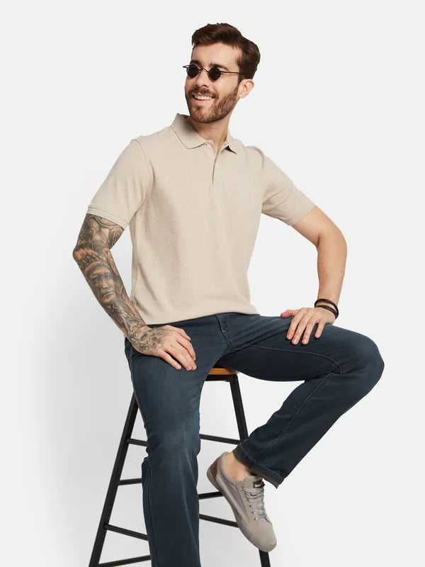 Octave Men Solid Polo Collar T-Shirt