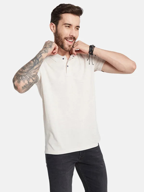 Octave Ss24 Men Polo Collar Cut Outs T-Shirt