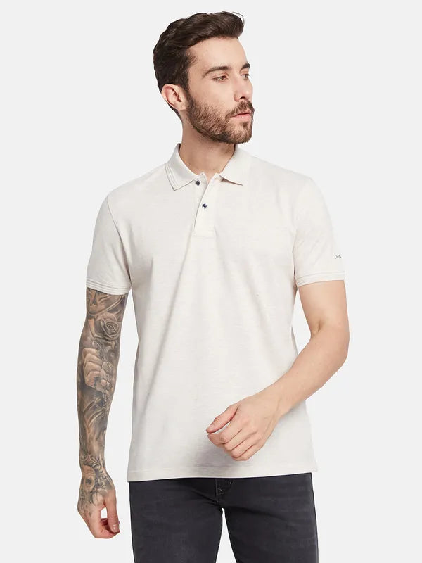 Octave Ss24 Men Polo Collar Cut Outs T-Shirt