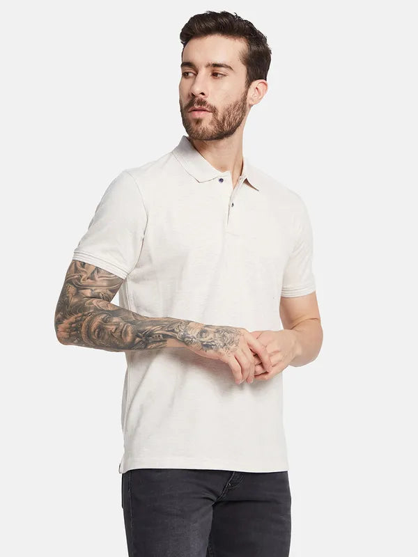 Octave Ss24 Men Polo Collar Cut Outs T-Shirt