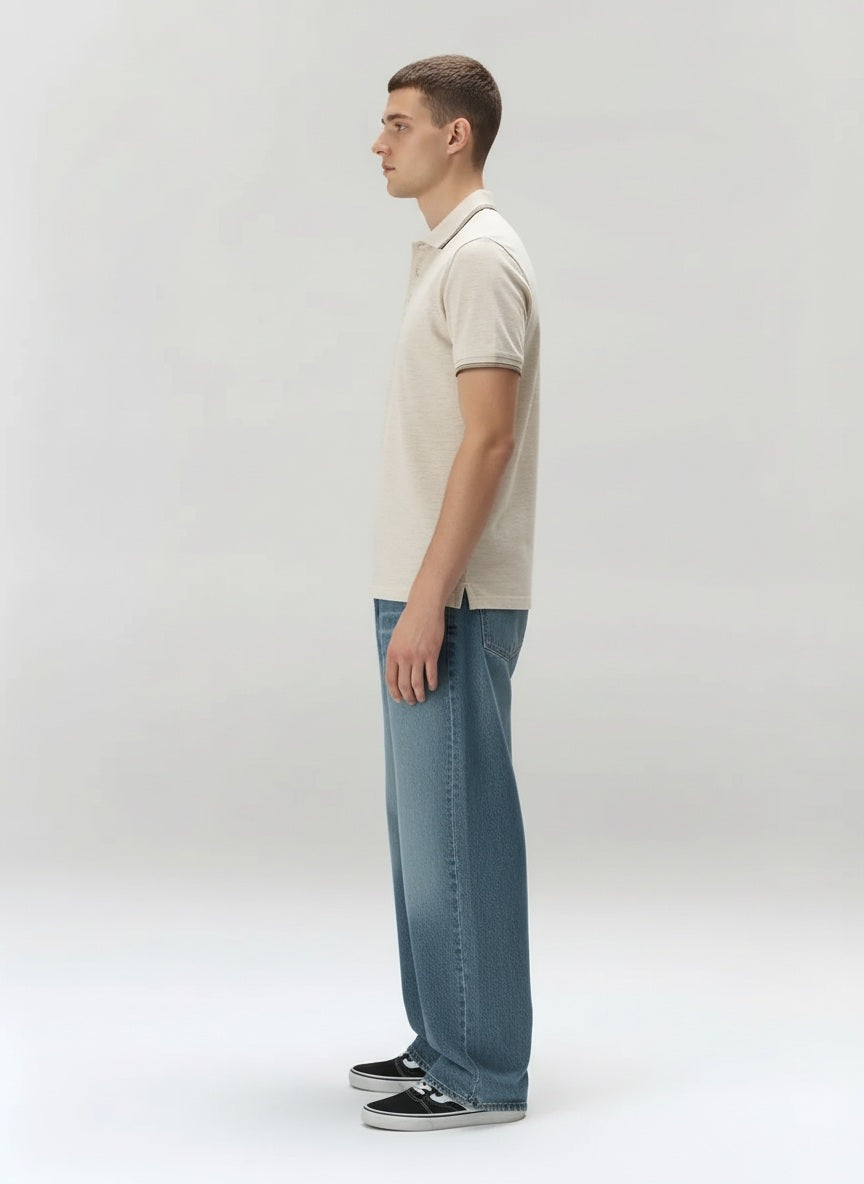 Men Polo Collar SolidT-shirt