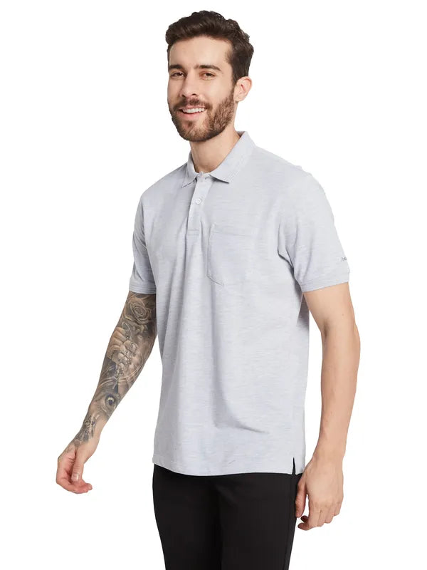 Octave Men Polo Collar Solid Pockets T-Shirt