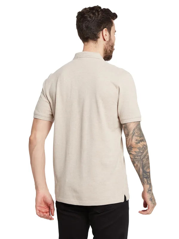 Octave Men Solid Polo Collar Pockets T-Shirt