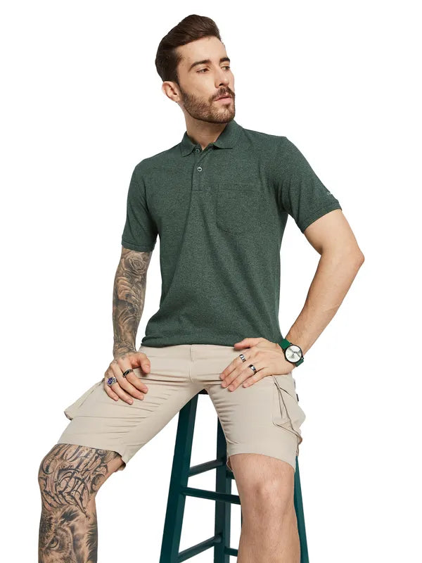 Octave Men Polo Collar Applique T-Shirt