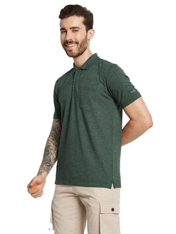 Octave Men Polo Collar Applique T-Shirt