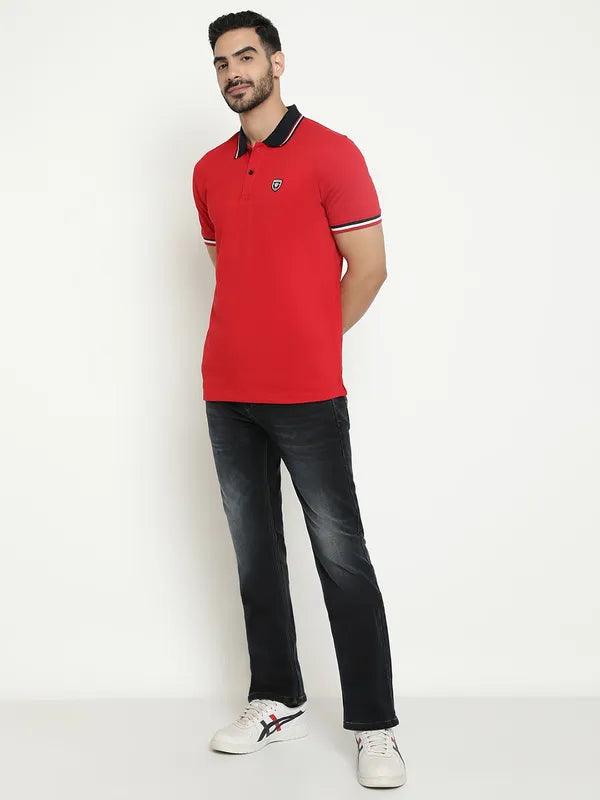 Contrast Collar Polo T-Shirt