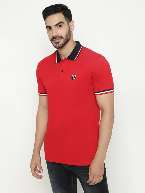 Contrast Collar Polo T-Shirt