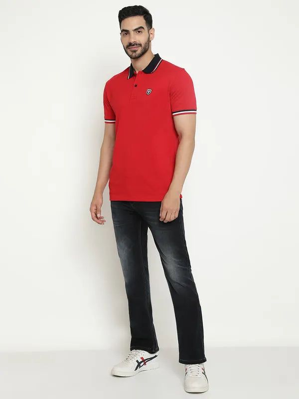 Contrast Collar Polo T-Shirt