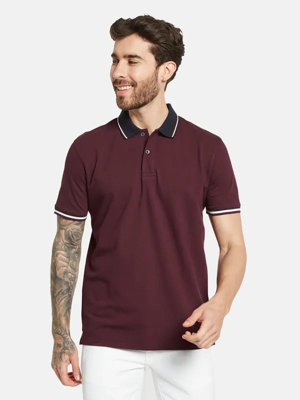 Octave Polo Collar Short Sleeves Cotton  T-Shirt