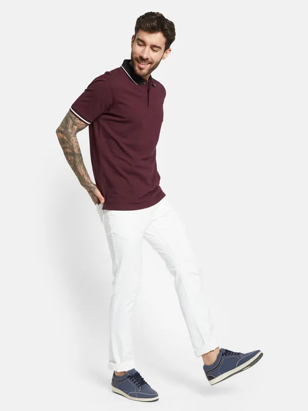 Octave Polo Collar Short Sleeves Cotton  T-Shirt