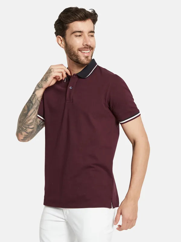 Octave Polo Collar Short Sleeves Cotton  T-Shirt