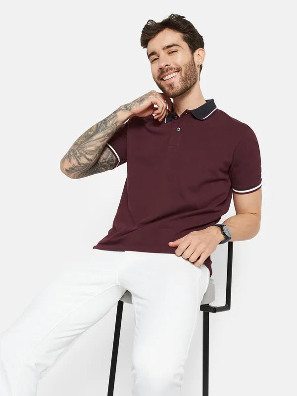 Octave Polo Collar Short Sleeves Cotton  T-Shirt