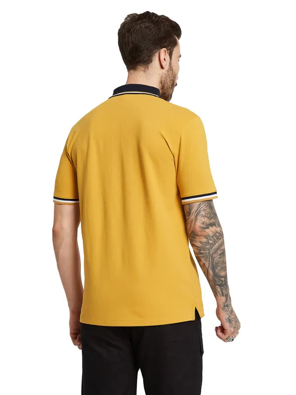 Octave Men Polo Collar Applique T-Shirt