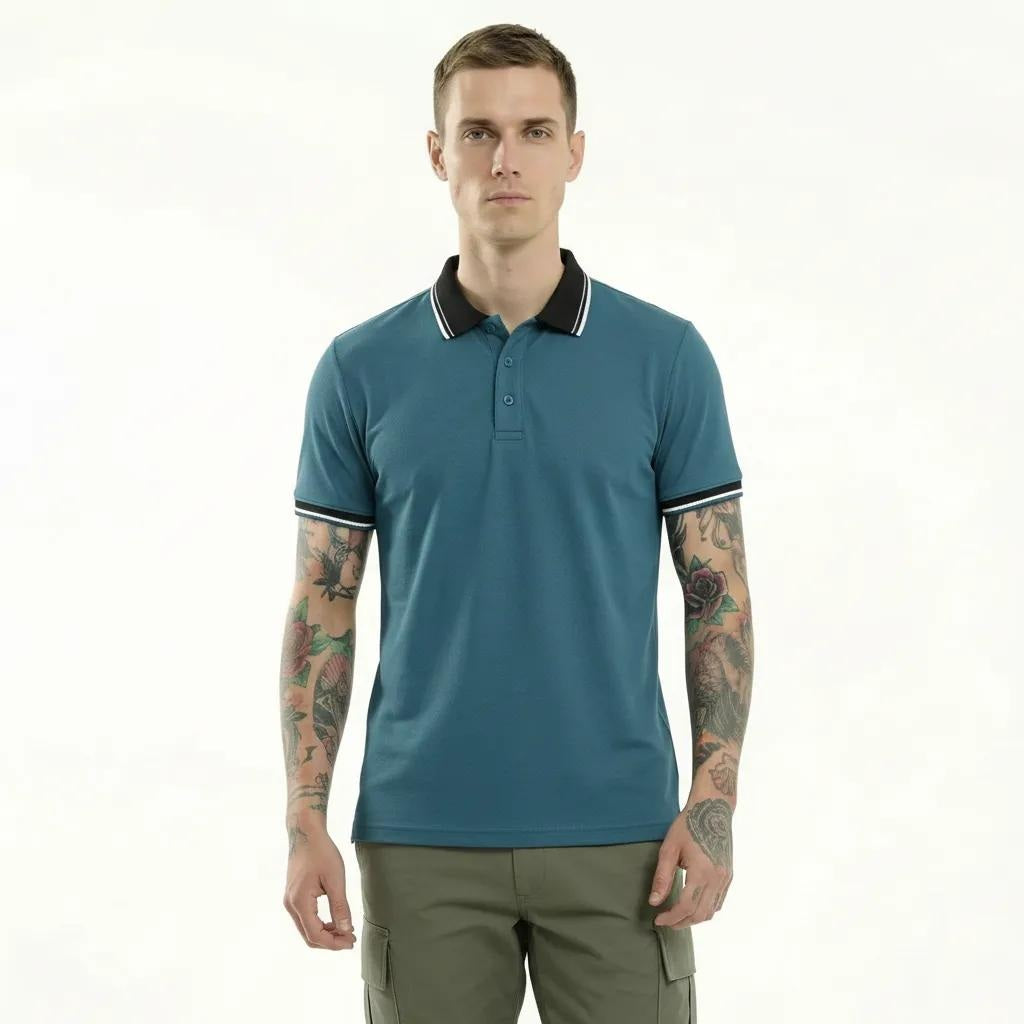 Men Air-Force Polo Collar Solid T-shirt