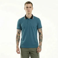 Men Air-Force Polo Collar Solid T-shirt